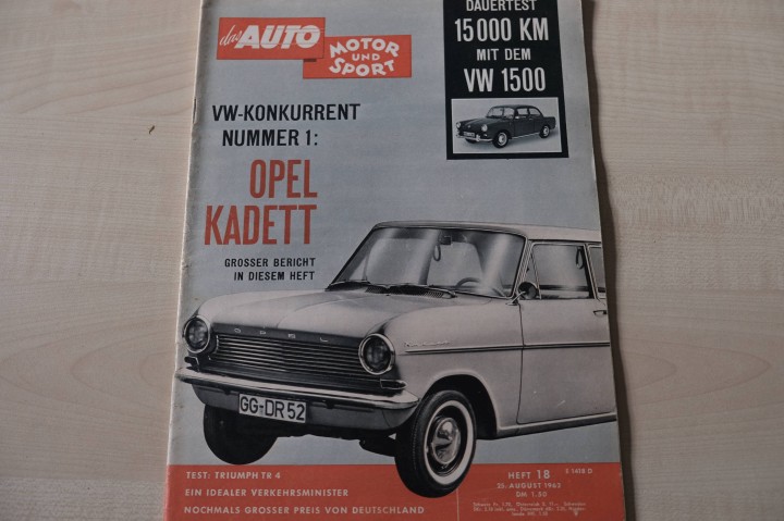Deckblatt Auto Motor und Sport (18/1962)